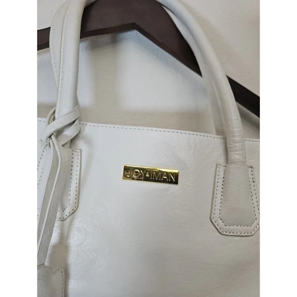 JOY &‎ IMAN Genuine Leather Satchel Tote Purse Hand Shoulder Bag
